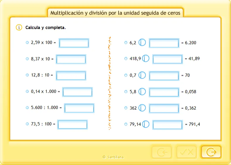 MULTIPLICACIÓN Y DIVISIÓN DE DECIMALES POR LA UNIDAD SEGUIDA DE ...