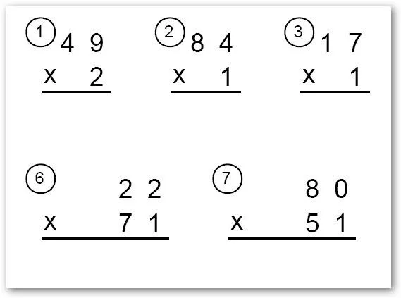 Multiplicaciones por una cifra | irakasbloga