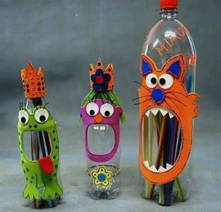 Multiusos de botellas pet y foamy | Manualidades | Pinterest