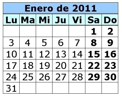 Mum is so cool!: Calendario del mes de enero en San Miguel.