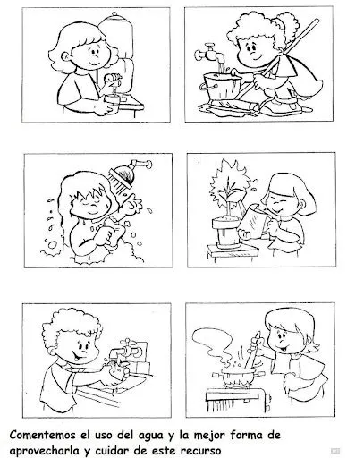 Día mundial de agua, dibujos para colorear medio ambiente | Colorear