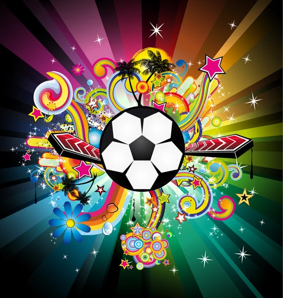 mundial fútbol Campeonato fiesta disco volador fondo — Vector ...