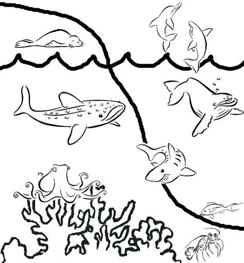 Dia de los oceanos para colorear - Imagui