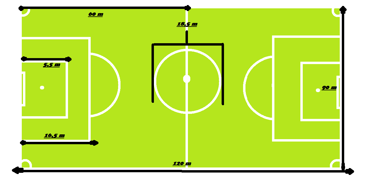 Mundiales de futbol: Medidas de la cancha