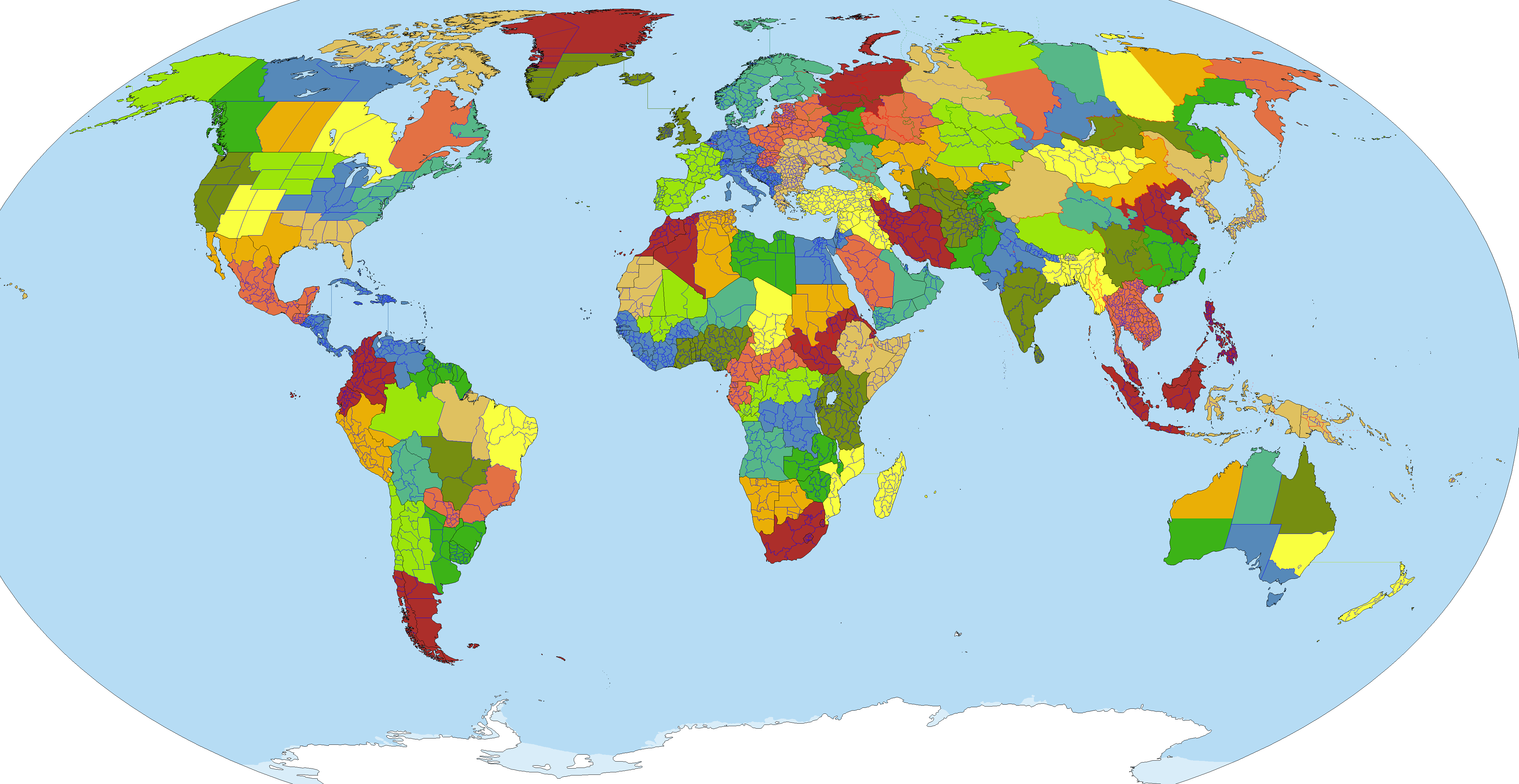 Si en el mundo hubiera sólo 100 países con una superficie similar ...