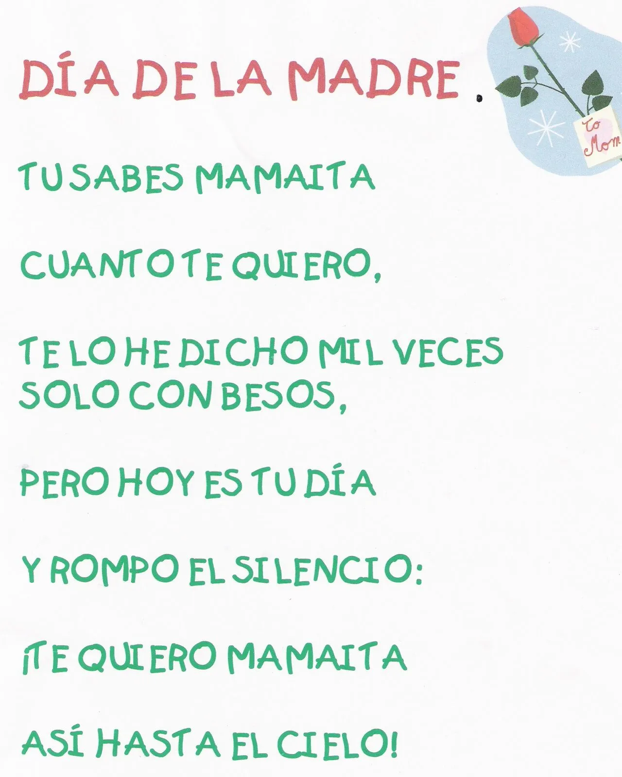 el mundo elizabeth: Poemas para el dia de la madre