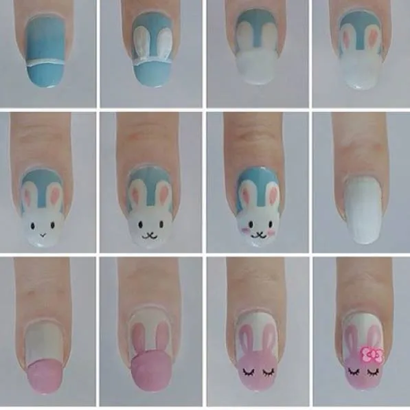 Uñas con conejitos - Imagui