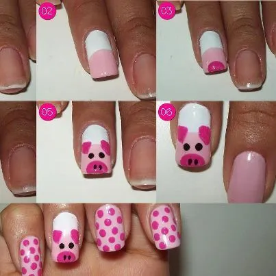 Mi Mundo Español Por Rita Condor: Uñas decoradas de puerquito ...