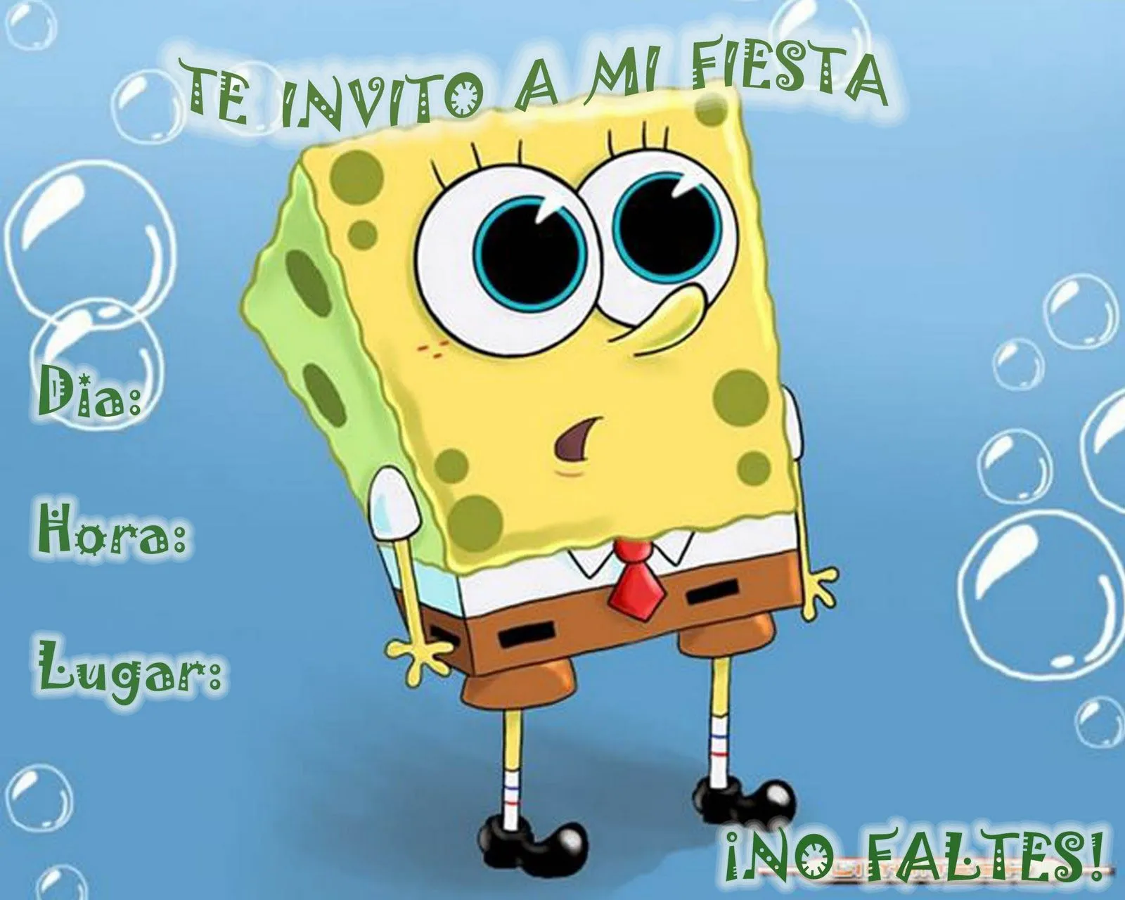 Modelo de invitación bob esponja - Imagui