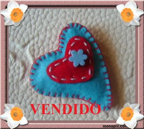 Mundo Kumiko: Broche Corazón Gota Azul