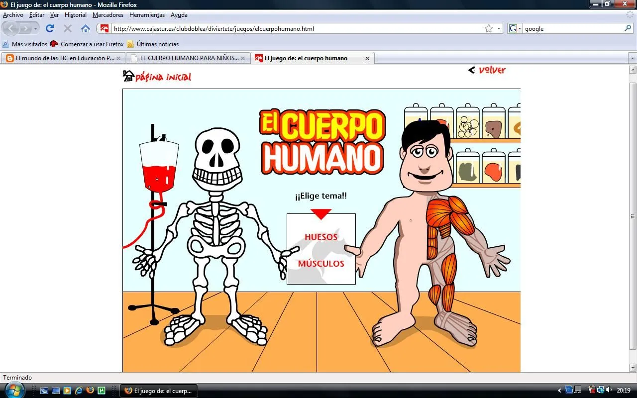 El mundo de las TIC en Educación Primaria: Juego: "El cuerpo humano"