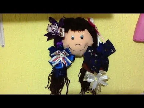 Muñeca Porta Moños, organizador - YouTube