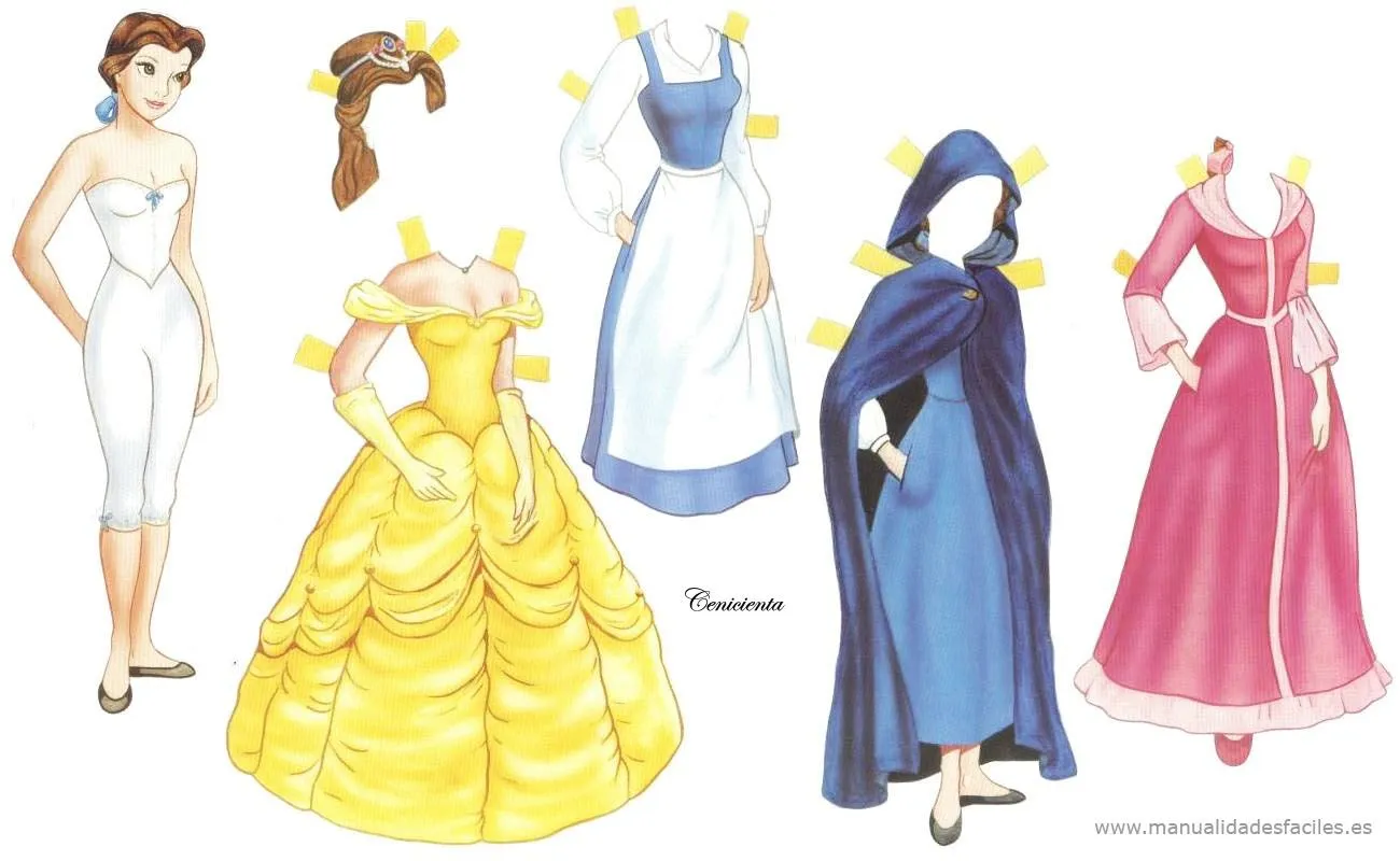 Muñecas recortables de las princesas Disney | Manualidades faciles