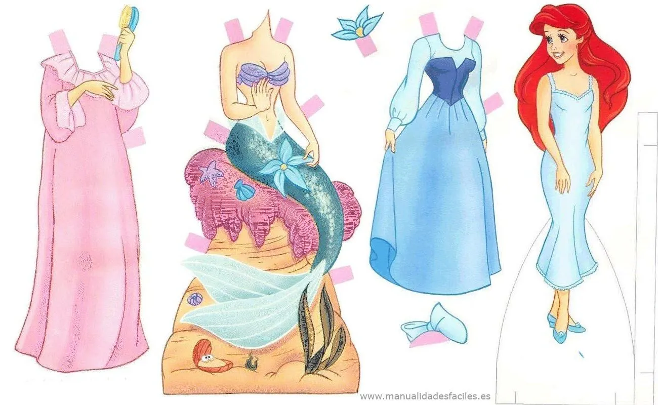 Muñecas recortables de las princesas Disney | Manualidades faciles