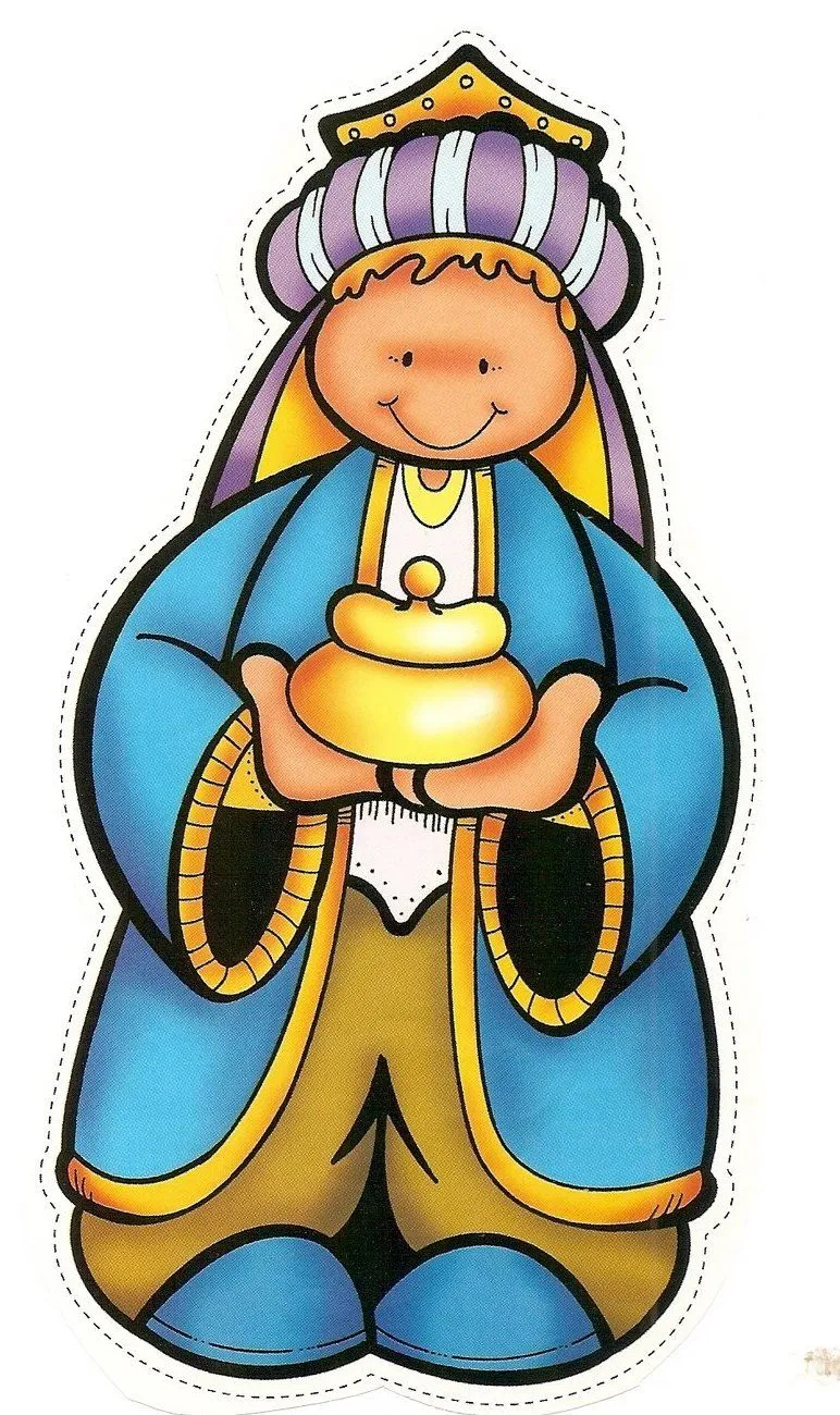 Muñecas para recortar: Figuras de Belen para recortar - Rey Melchor