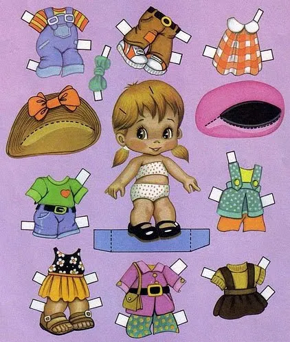 Muñecas para recortar: Muñecas con vestidos para recortar