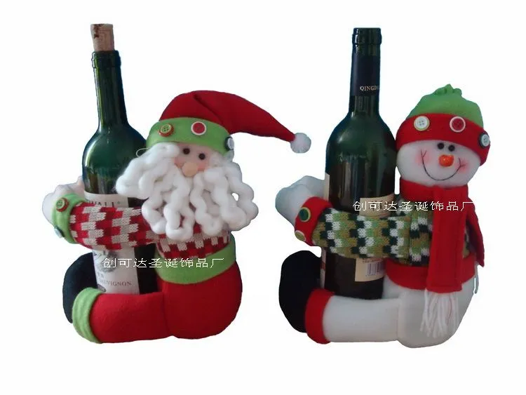 Muñeco de nieve de artes de la tela botella de vino decoración del ...