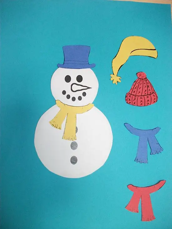 Muñeco de nieve recortable para navidad | Manualidades Infantiles