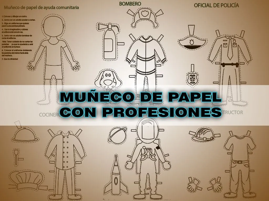 Muñeco de papel con profesiones pdf - AYUDA DOCENTE