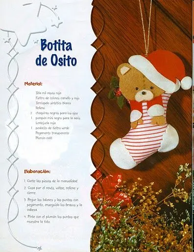 Muñecos Country: Botita Oso Navideño