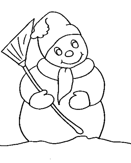 Dibujos para colorear de Muñecos de Nieve en navidad