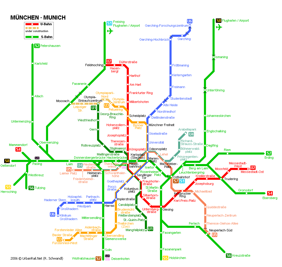 Múnich - mapa del metro | Mapa detallado de la metropolitana de ...