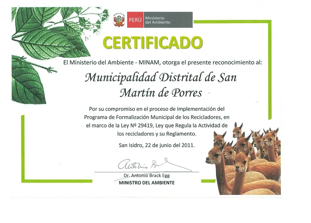 Municipalidad de San Martin de Porres | Recicla para la vida