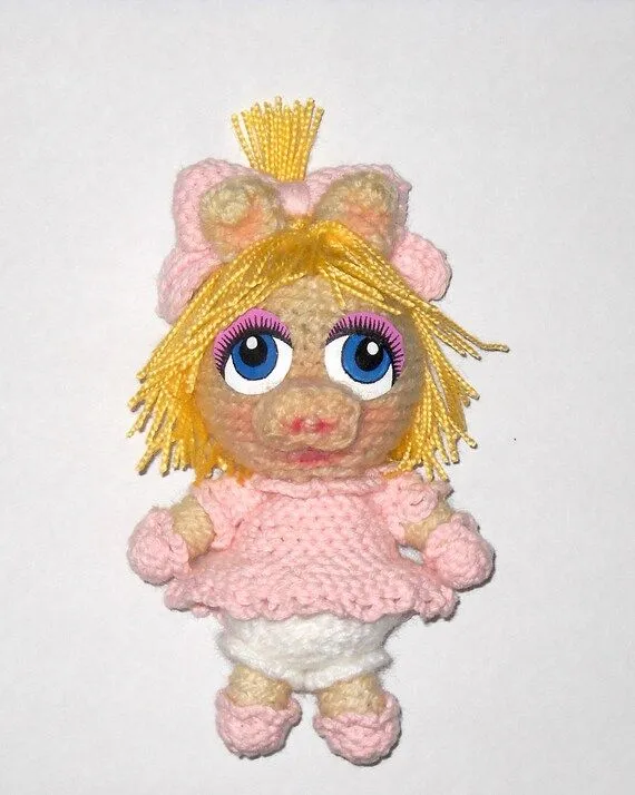 Muppet Babies Muñeca Piggy Tejida al Crochet por RedCapStore