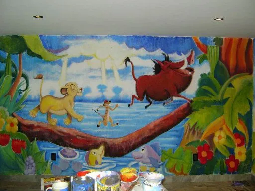 un mural pintado en la pared del cuarto de mi hijo | Aprender ...