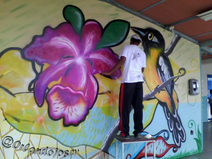 Mural Símbolos naturales de Venezuela. (Hecho con técnica de aerosol). —  Steemit