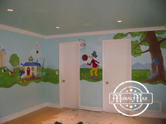 Murals, Mickey Mouse and Friends Mural Kids Children's Nursery ...