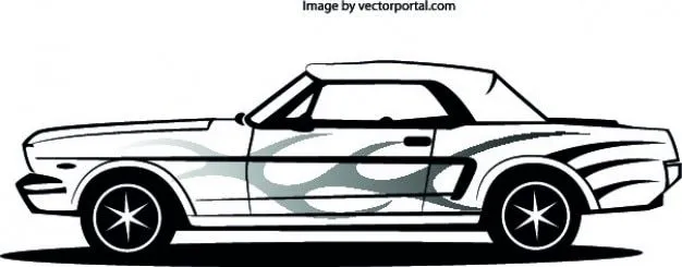 Mustang coche lateral | Descargar Vectores gratis