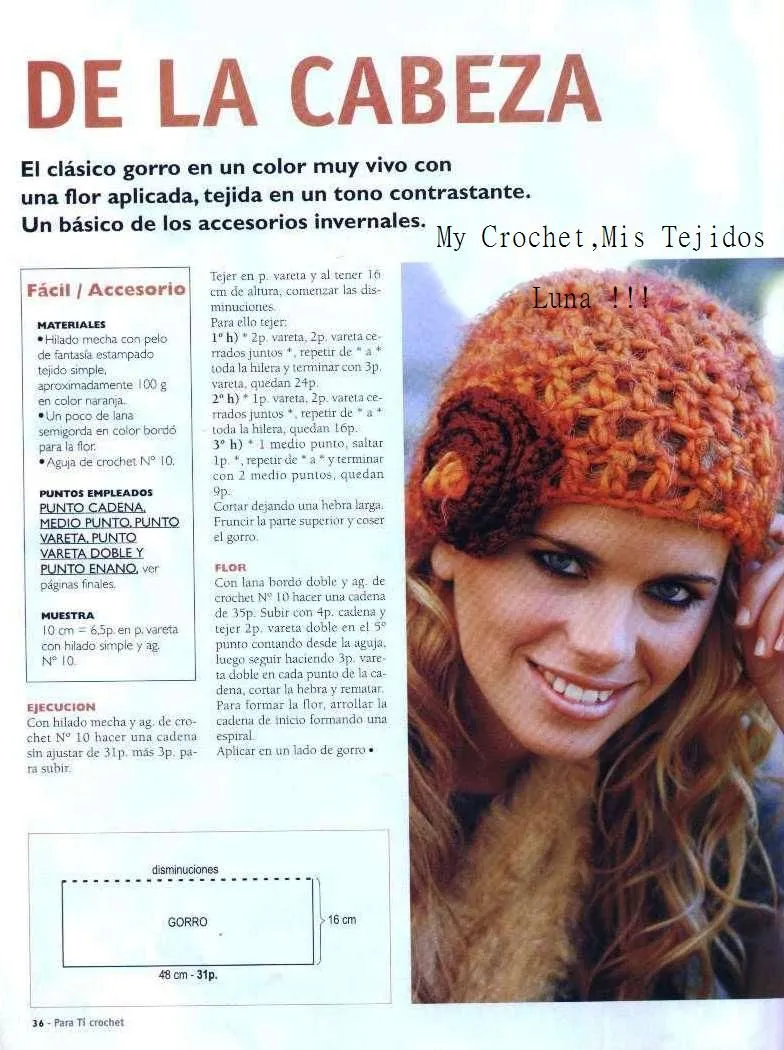 My Crochet , Mis Tejidos: Gorro ....facilisimo de tejer.