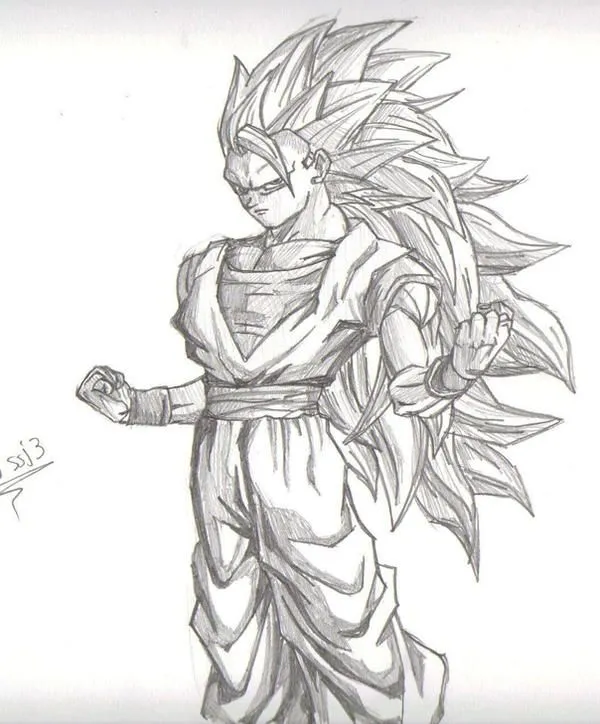 My draw of Goku Ssj3 by ~Shino93 on deviantART
