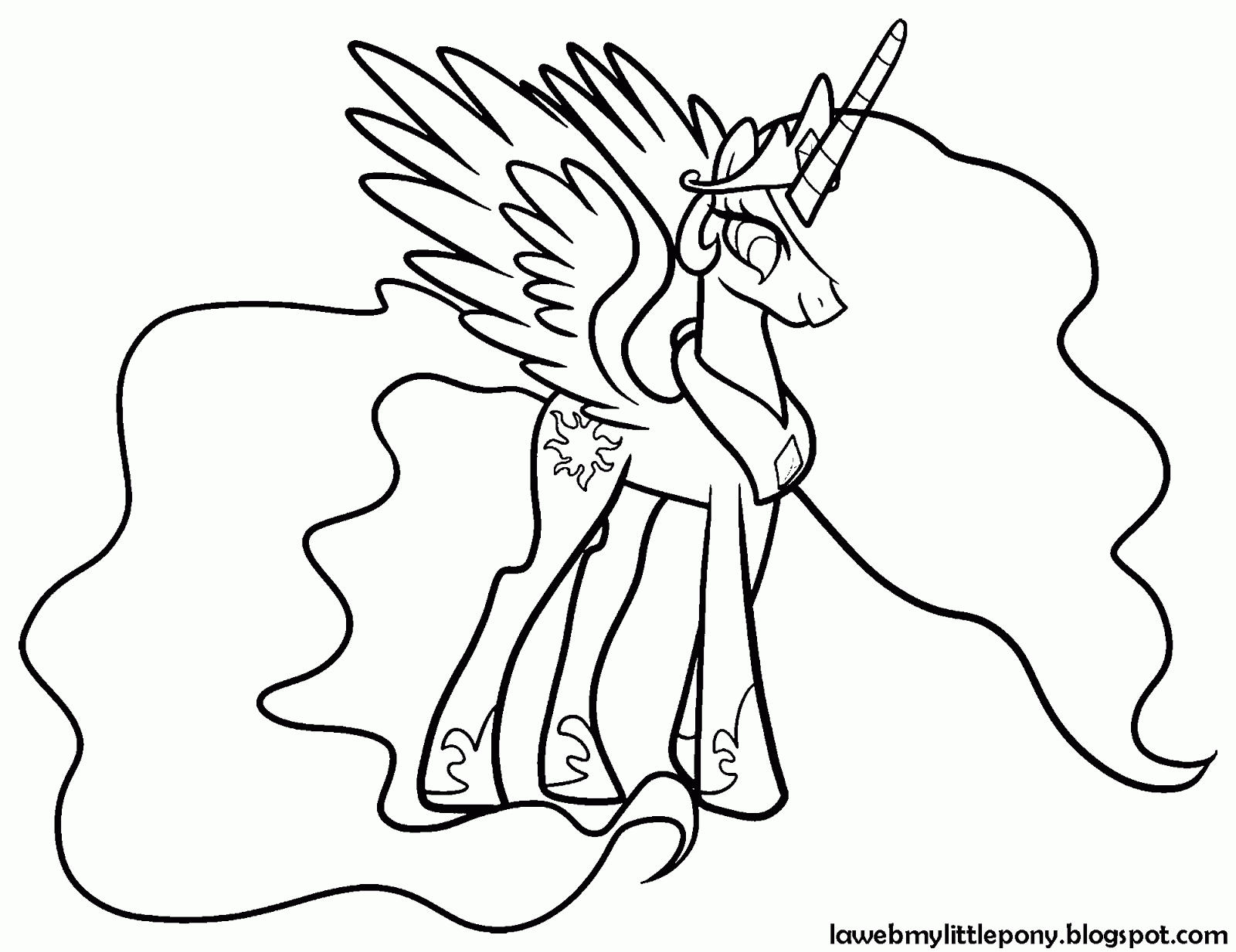 My Little Pony: Dibujos para colorear de la Princesa Celestia de ...