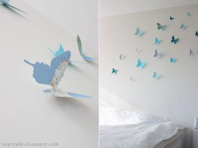 My sparkle world: Mariposas de papel de Mapa para decorar la ...