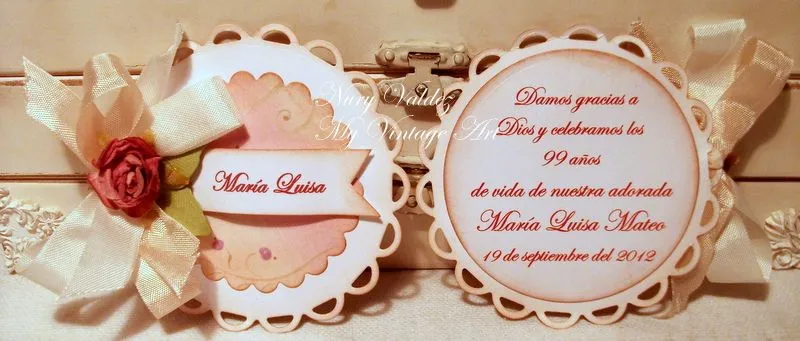 My Vintage Art: SOUVENIR PARA CUMPLEANOS NUMERO 99