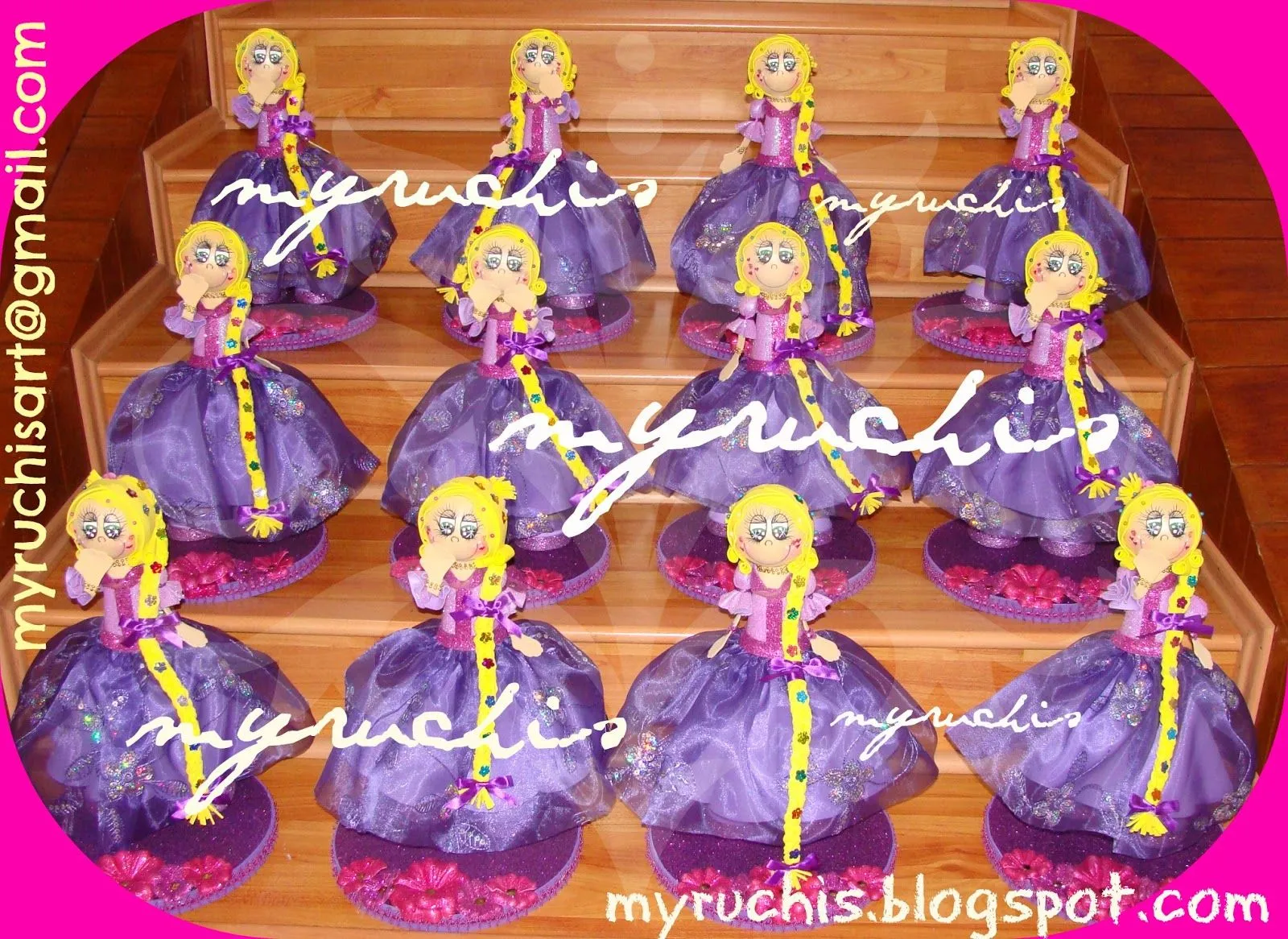 Myruchis: Centros de mesa Infantiles. Princess Rapunzel (