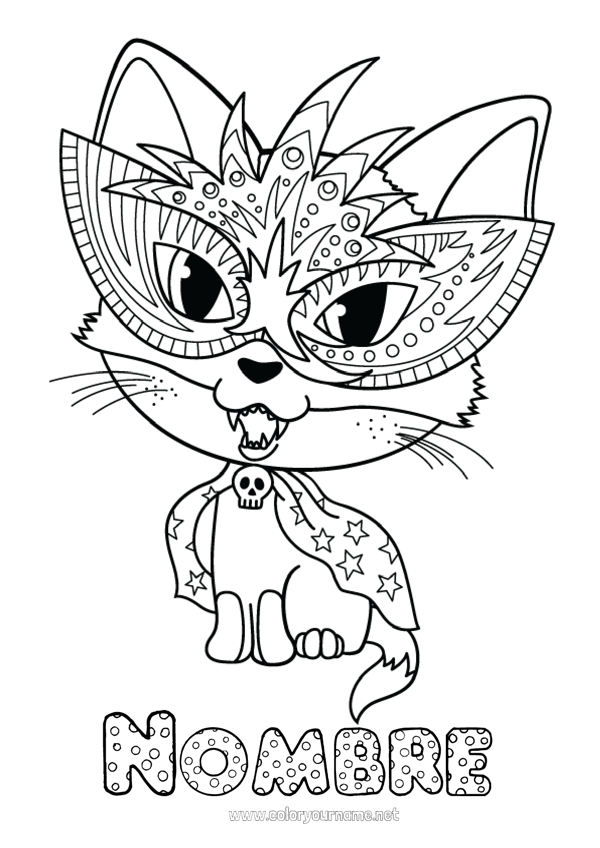 Nº de colorear 992 - Disfraz Careta Cat