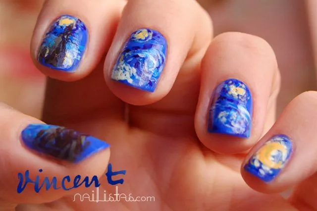 Nailistas: Uñas decoradas con La noche estrellada de Vincent Van ...