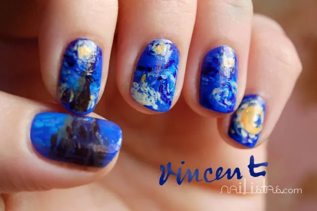 Nailistas: Uñas decoradas con La noche estrellada de Vincent Van ...