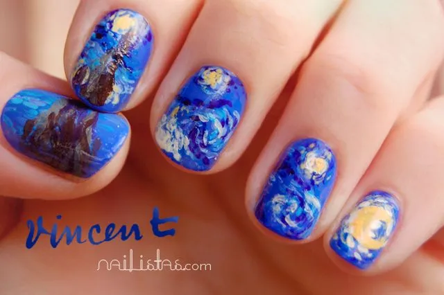 Nailistas: Uñas decoradas con La noche estrellada de Vincent Van ...