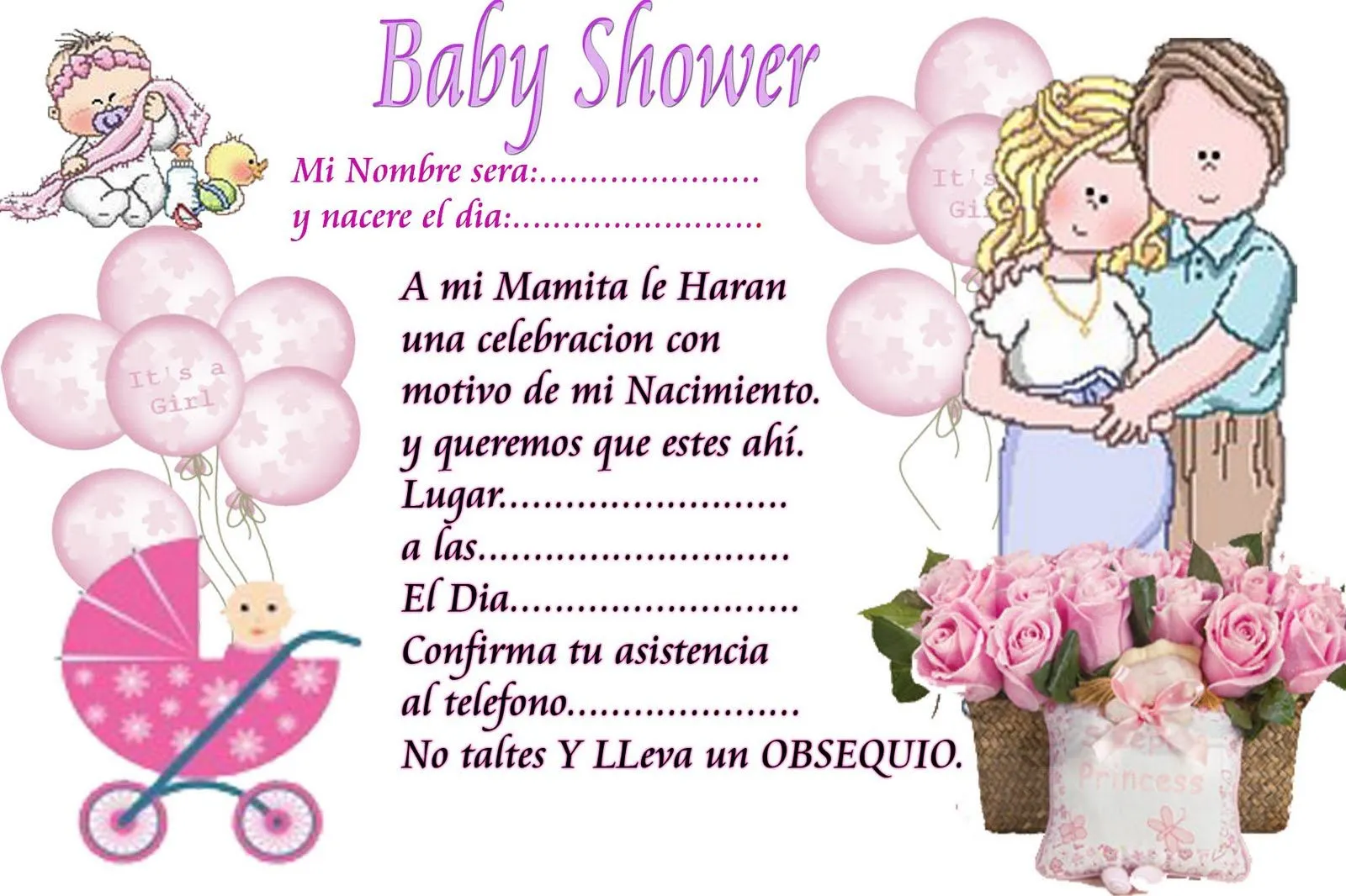 NANY DECORACIONES: INVITACIONES DE BABY SHOWER