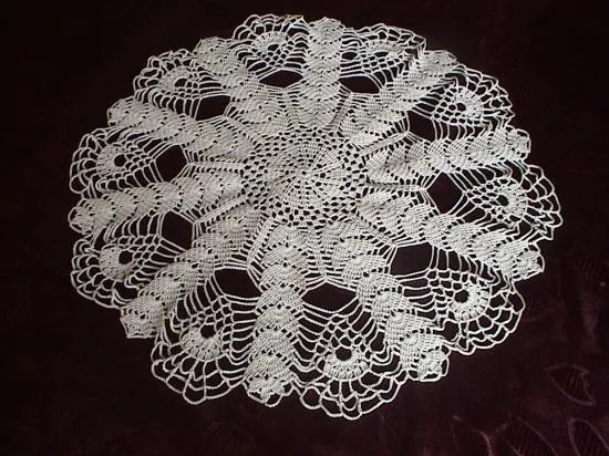 Napperon rond au crochet - Napperon crochet d'art pur coton fait main