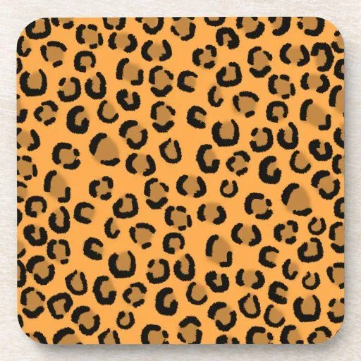 Naranja, negro y modelo del estampado leopardo de posavasos de ...