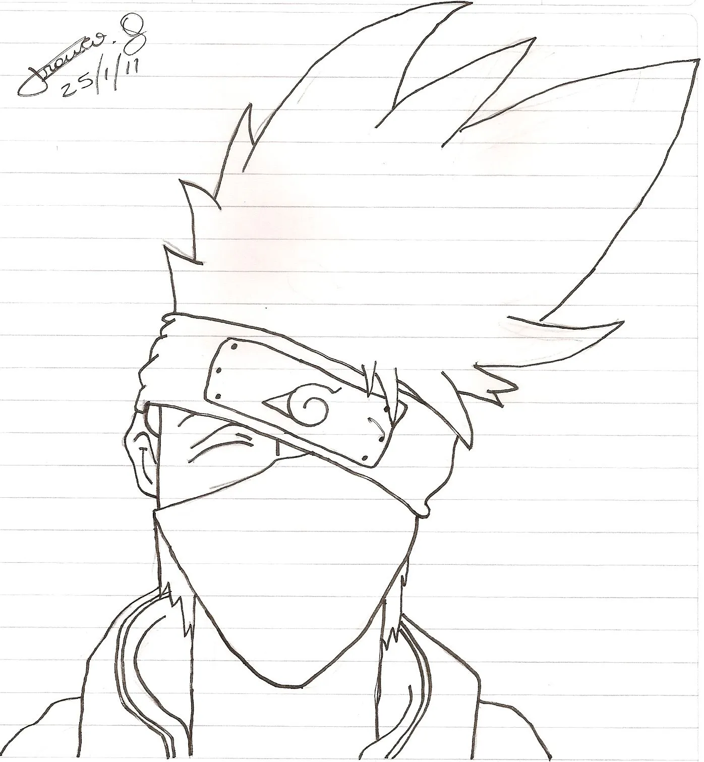 naruto: dibujo de kakashi