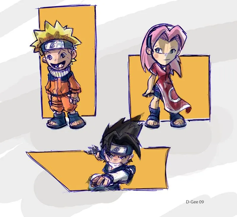 Naruto sketches by *D-Gee on deviantART