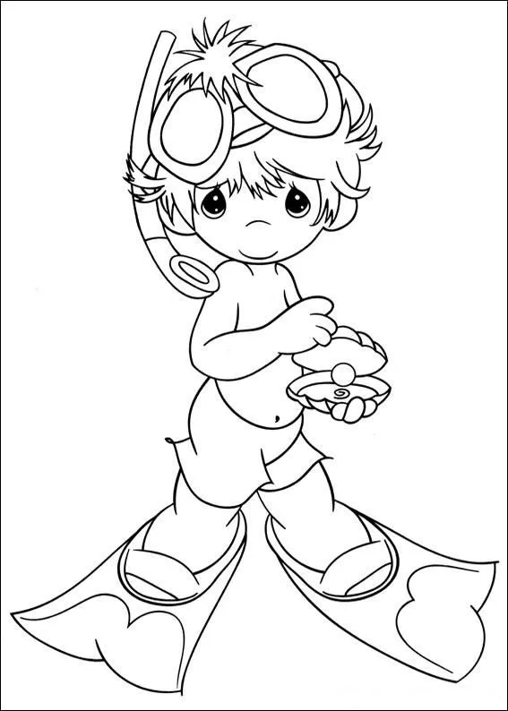 Niño de natacion para colorear - Imagui