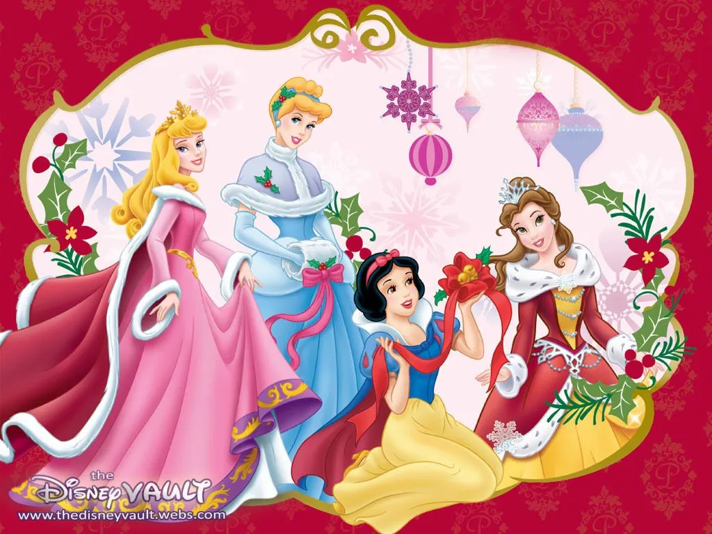  ... Wallpaper de Natal das Princesas Disney / Disney Princesses Christmas