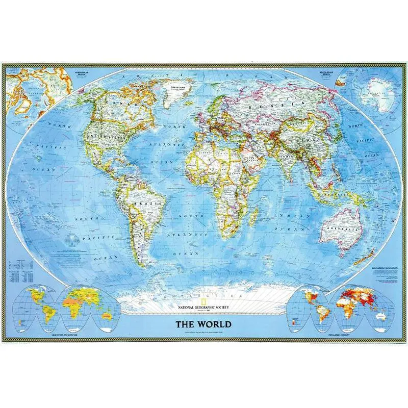 National Geographic Mappa del Mondo Planisfero politico classico ...